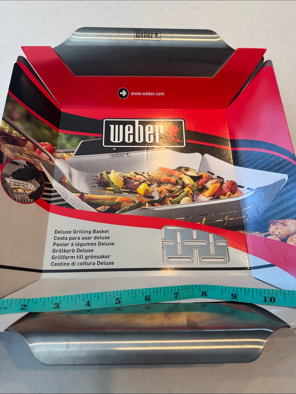 Weber deluxe grilling basket 6434 stainless steel Deluxe Grilling Basket - Red